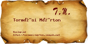 Tormási Márton névjegykártya