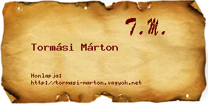 Tormási Márton névjegykártya