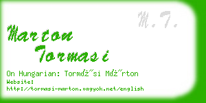 marton tormasi business card